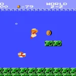 Hình ảnh gameplay của Super Mario Bros., một game đi cảnh huyền thoại trên NES.