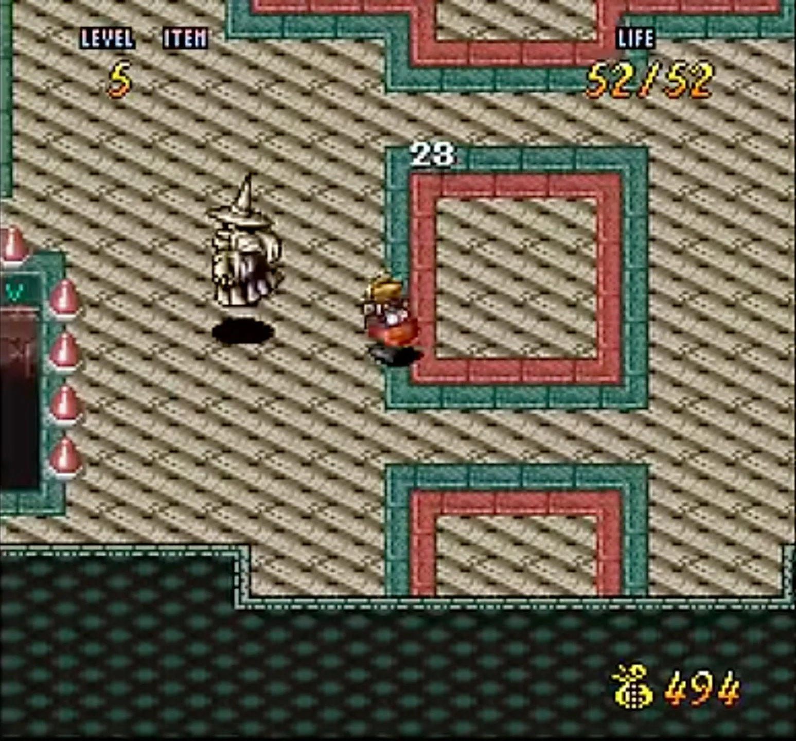 Hình ảnh gameplay của Terranigma, tựa game ARPG kinh điển trên SNES