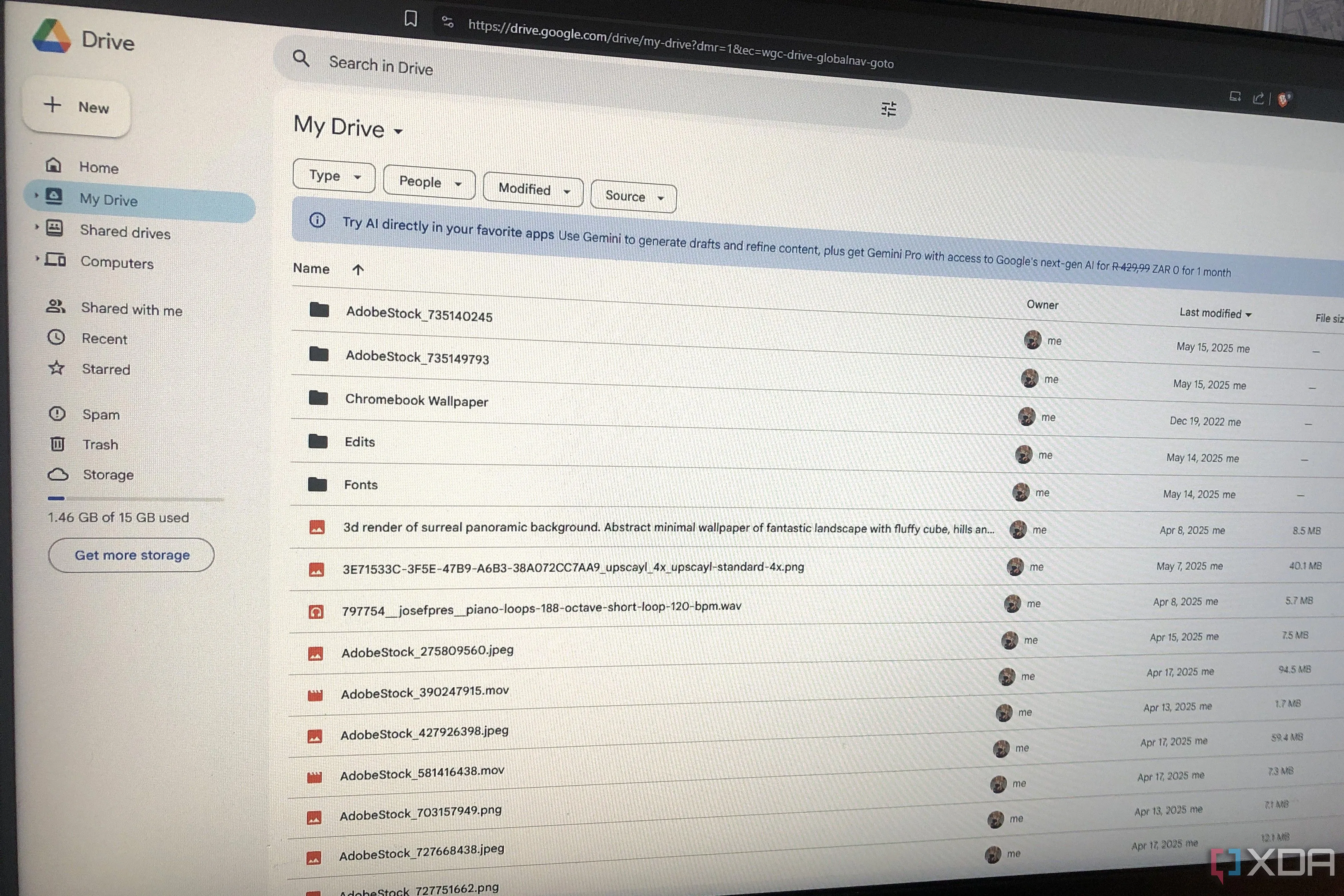 Hình ảnh giao diện Google Drive hiển thị các tệp tin trên màn hình máy tính, minh họa vấn đề phụ thuộc vào dịch vụ lưu trữ đám mây duy nhất.