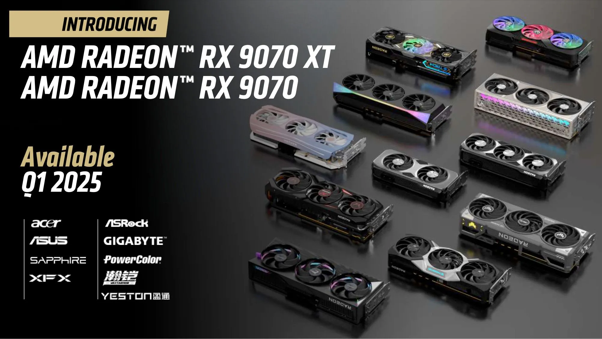 Hình ảnh minh họa các mẫu card đồ họa AMD RDNA 4 tiềm năng, nhấn mạnh sự chuẩn bị của AMD cho cuộc đối đầu giá cả