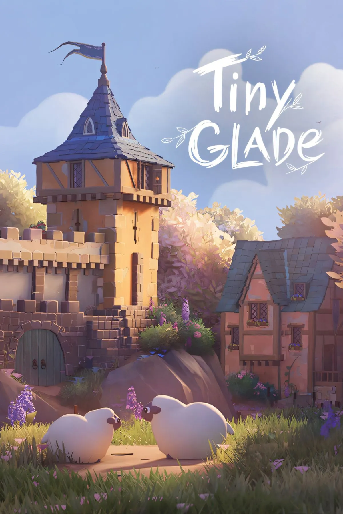 Hình ảnh nghệ thuật game Tiny Glade với lâu đài cổ tích và phong cách xây dựng tự do