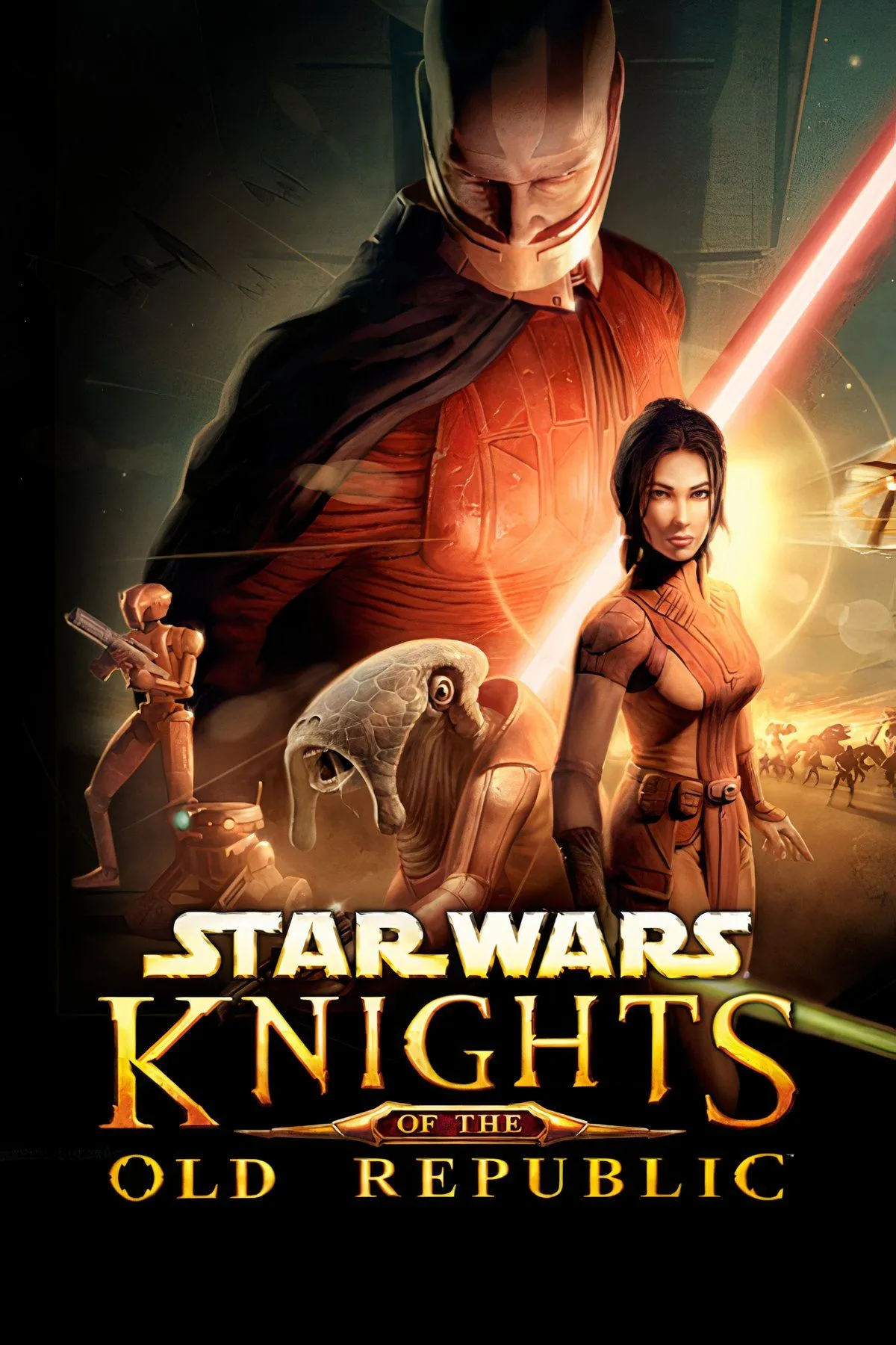 Hình ảnh nhân vật chính của Star Wars: Knights of the Old Republic, một game RPG kinh điển, nổi bật với tạo hình đặc trưng của vũ trụ Star Wars