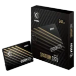 Hình ảnh ổ cứng SSD MSI SPATIUM S270 240GB với thiết kế hiện đại, sẵn sàng cho việc nâng cấp hiệu năng máy tính