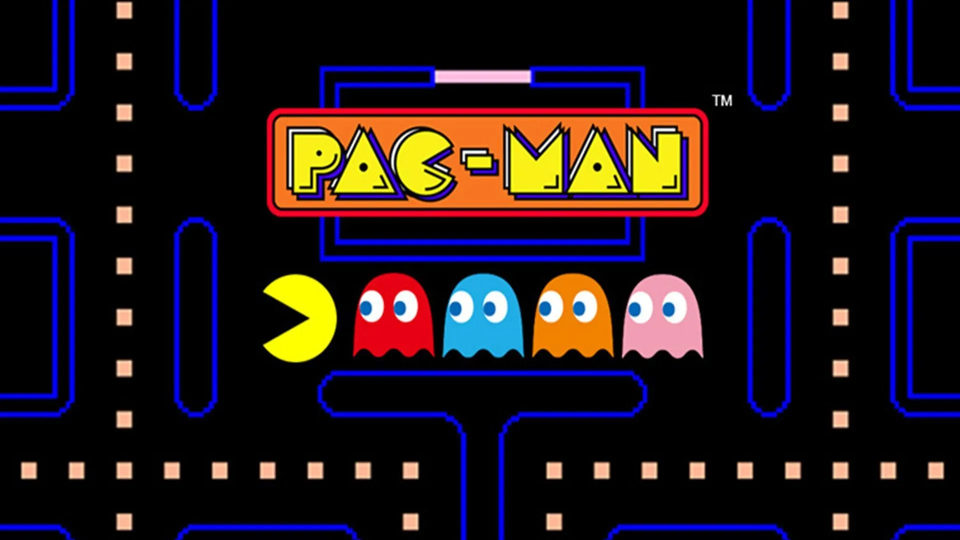 Hình ảnh quảng bá game Pac-Man với hiệu ứng hạt