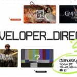 Hình ảnh quảng bá sự kiện Xbox Developer_Direct 2025 với các tựa game nổi bật như South of Midnight và DOOM: The Dark Ages