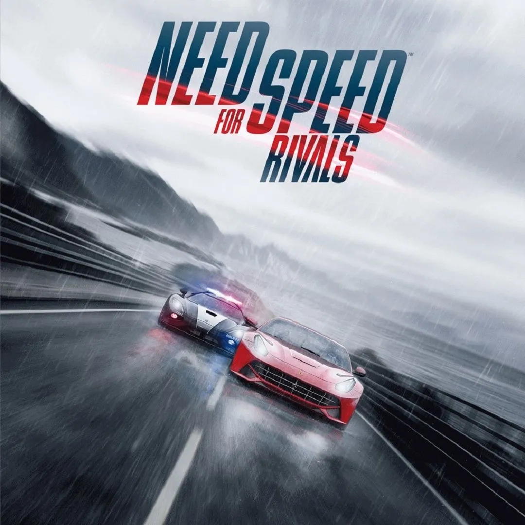 Hình ảnh sản phẩm của game Need for Speed Rivals, thể hiện cảnh rượt đuổi giữa cảnh sát và tay đua tốc độ cao