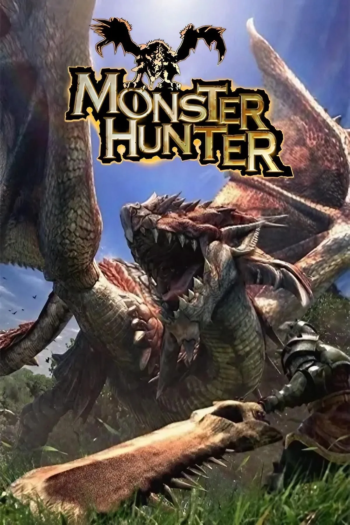 Hình ảnh thợ săn chuẩn bị đối đầu quái vật trong game Monster Hunter đời đầu trên PlayStation 2