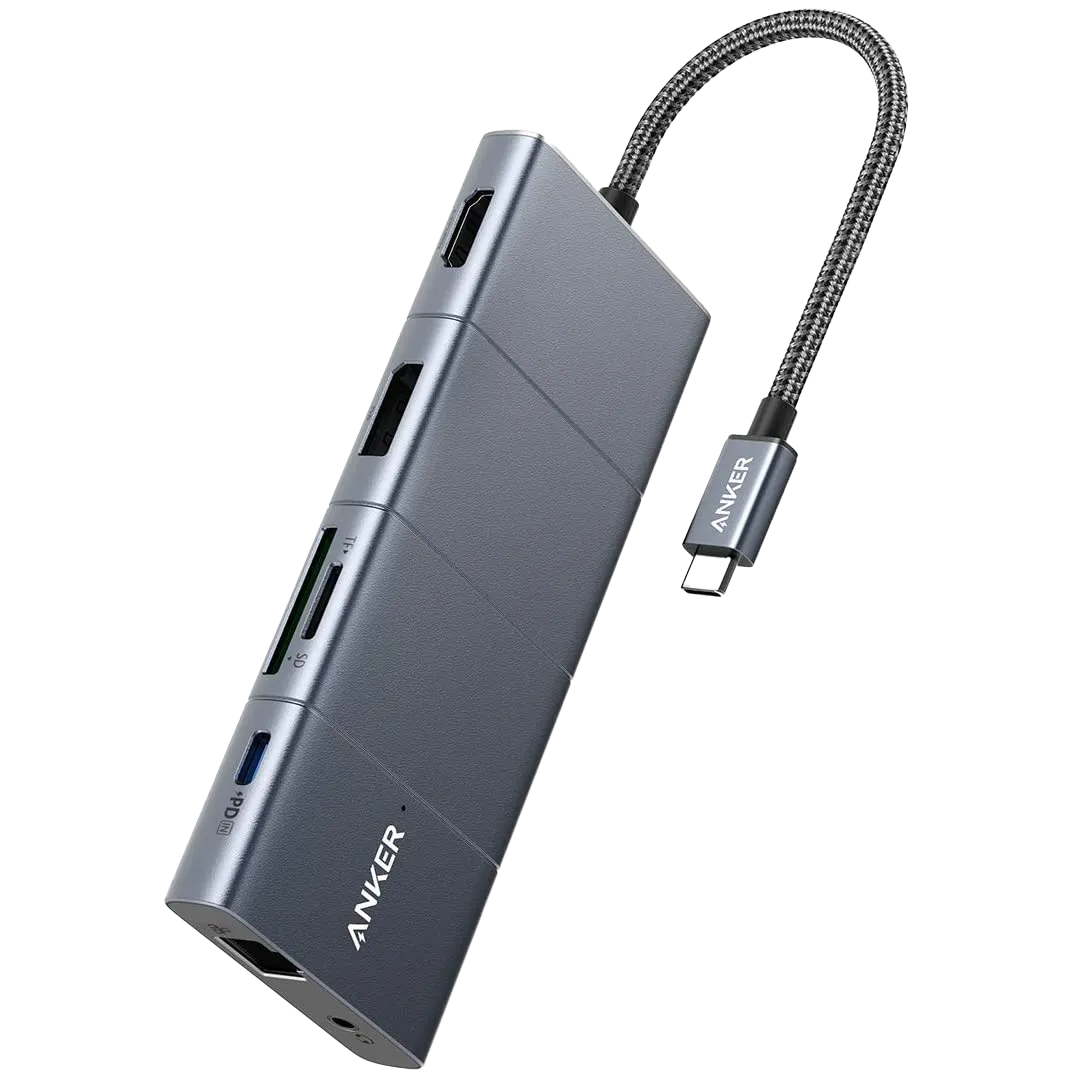 Hình ảnh tổng quan Anker 563 USB-C Hub 11-in-1 màu xám