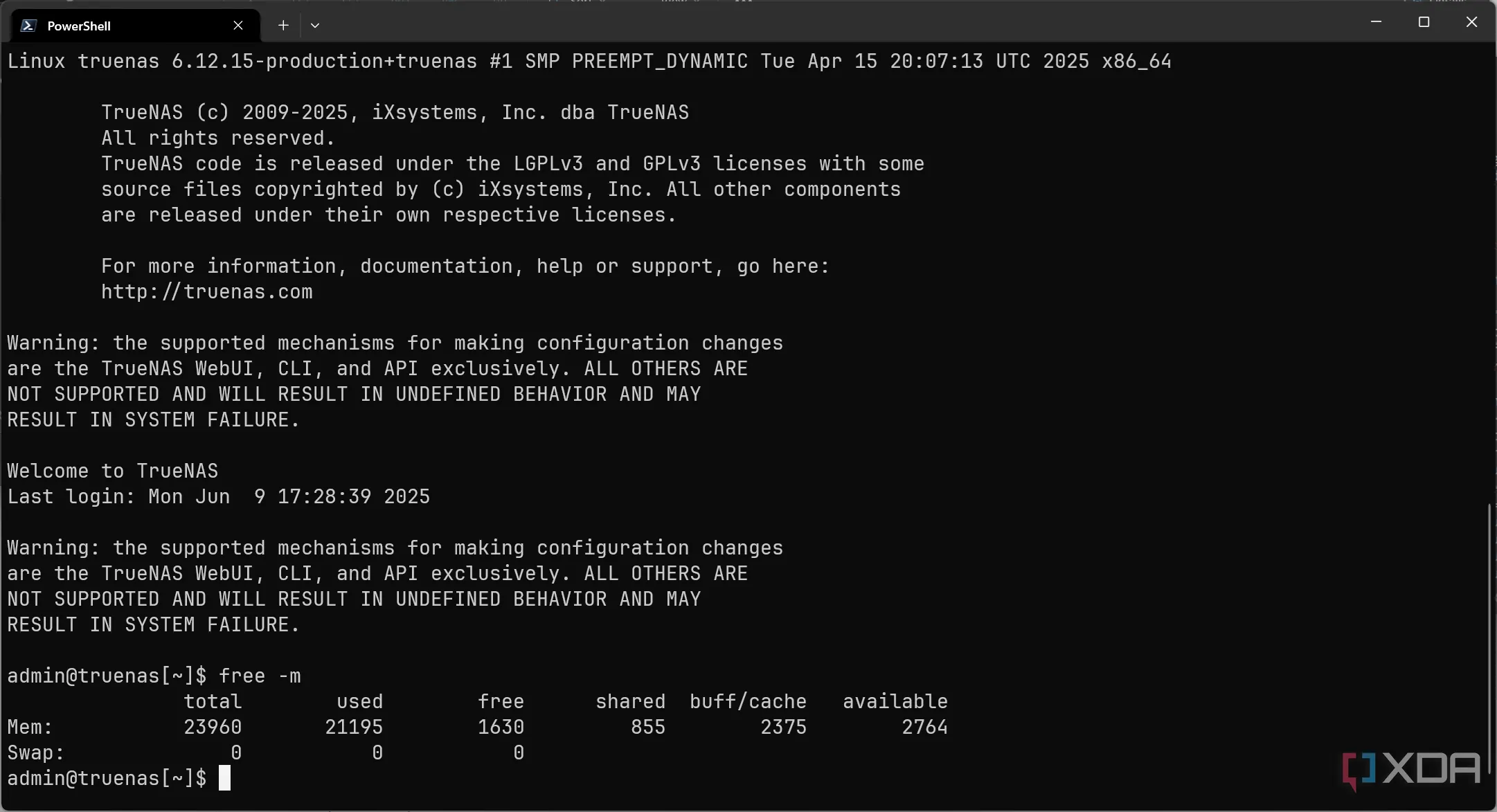 Kiểm tra RAM trên Linux với lệnh free -m