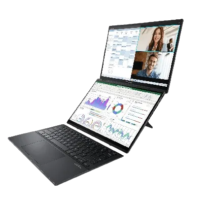 Laptop Asus Zenbook Duo nổi bật với thiết kế hai màn hình OLED và bàn phím rời đa năng