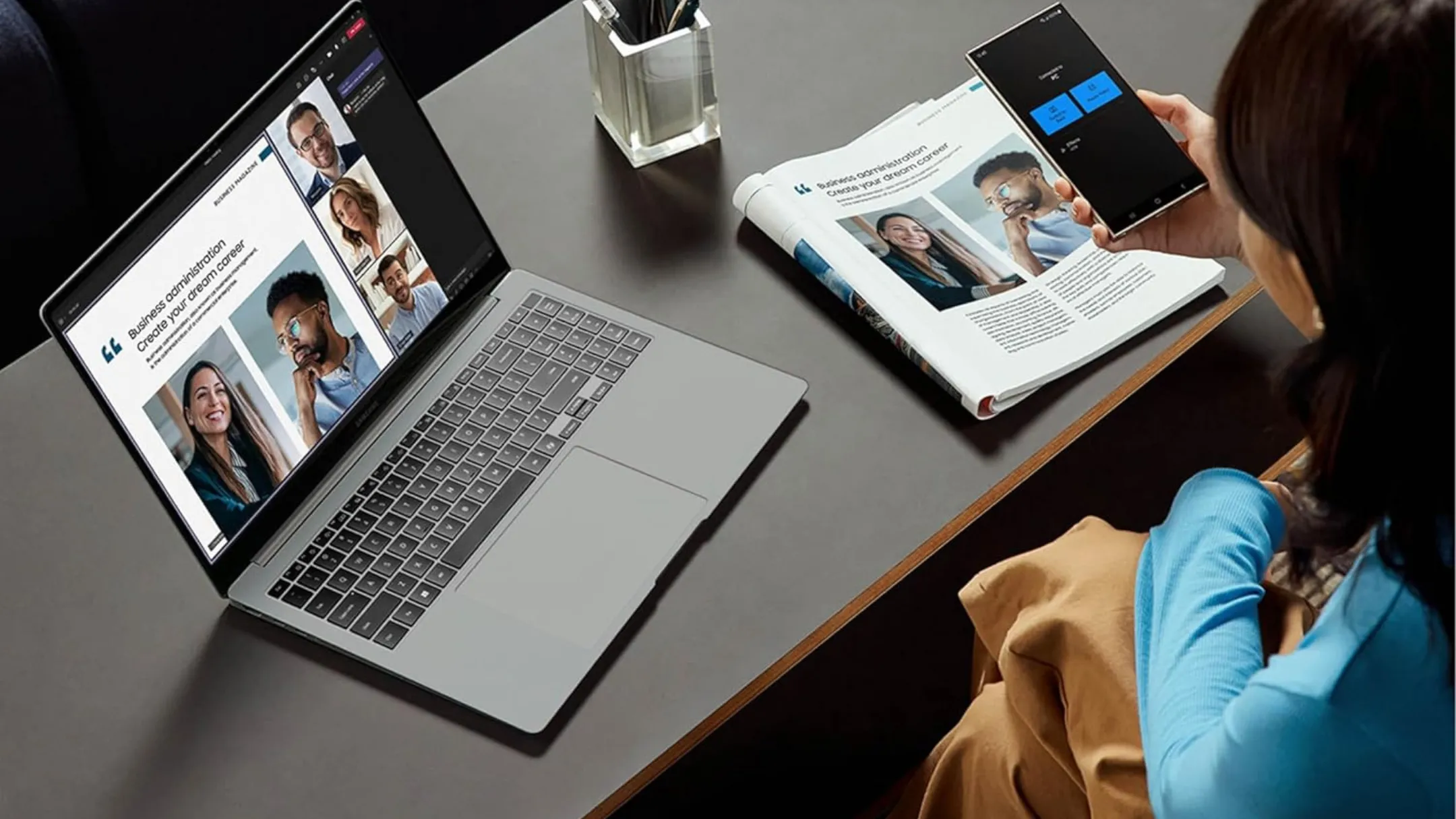 Laptop Samsung Galaxy Book 4 Pro với màn hình AMOLED sống động, thể hiện khả năng giải trí và làm việc hiệu quả.