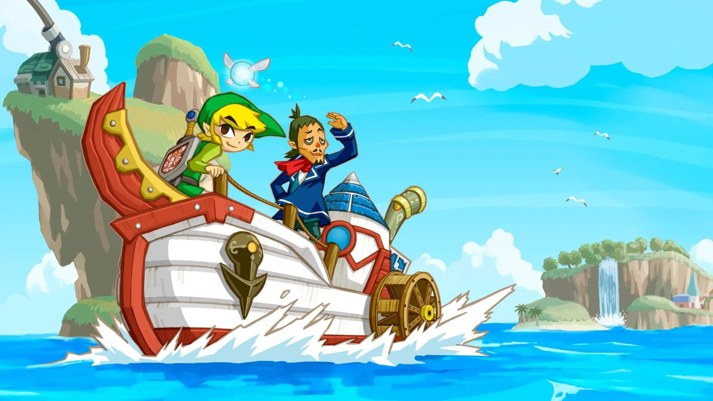 Link và Linebeck trong Phantom Hourglass