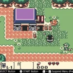 Link's Awakening DX trên Game Boy Color với góc nhìn từ trên xuống.