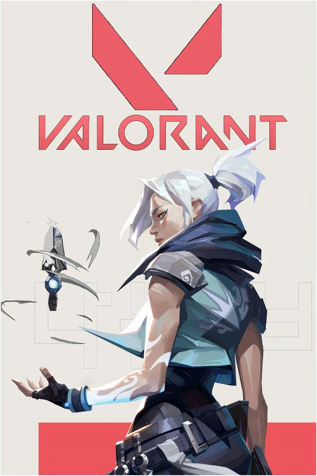 Logo của game Valorant, một tựa game bắn súng chiến thuật 5v5 phổ biến trên PC, phát triển bởi Riot Games.