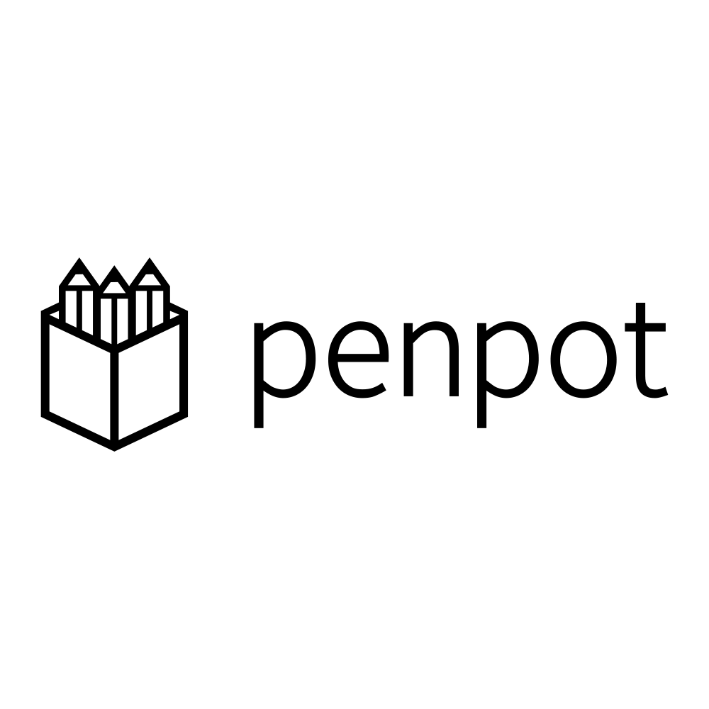 Logo PenPot với biểu tượng chiếc bút chì đang vẽ và tên 'PenPot'