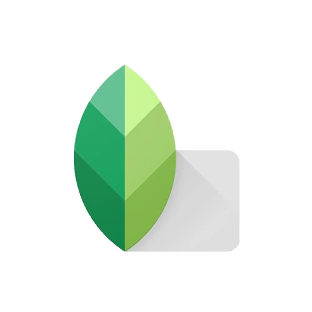 Logo ứng dụng Snapseed với hình lá cây màu xanh lá