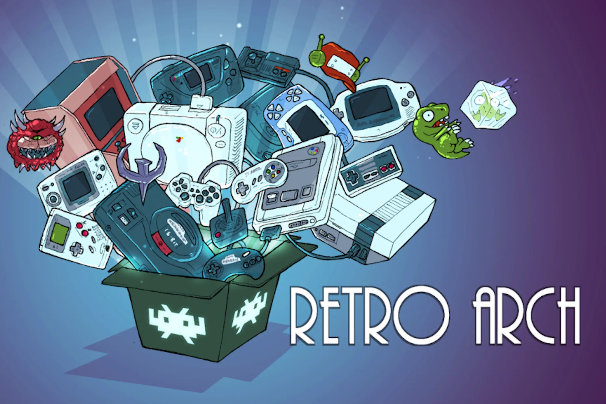 Logo và hình ảnh chủ đạo của phần mềm giả lập đa năng RetroArch