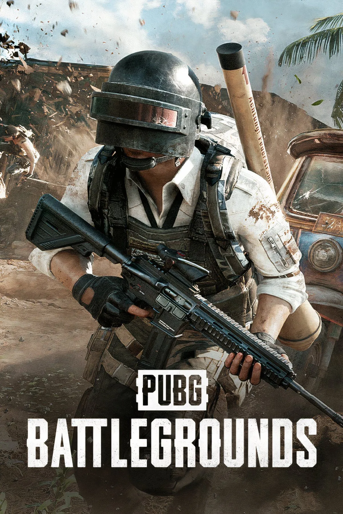 Logo và hình ảnh game PUBG: Battlegrounds, tựa game định hình thể loại Battle Royale từ mod DayZ.