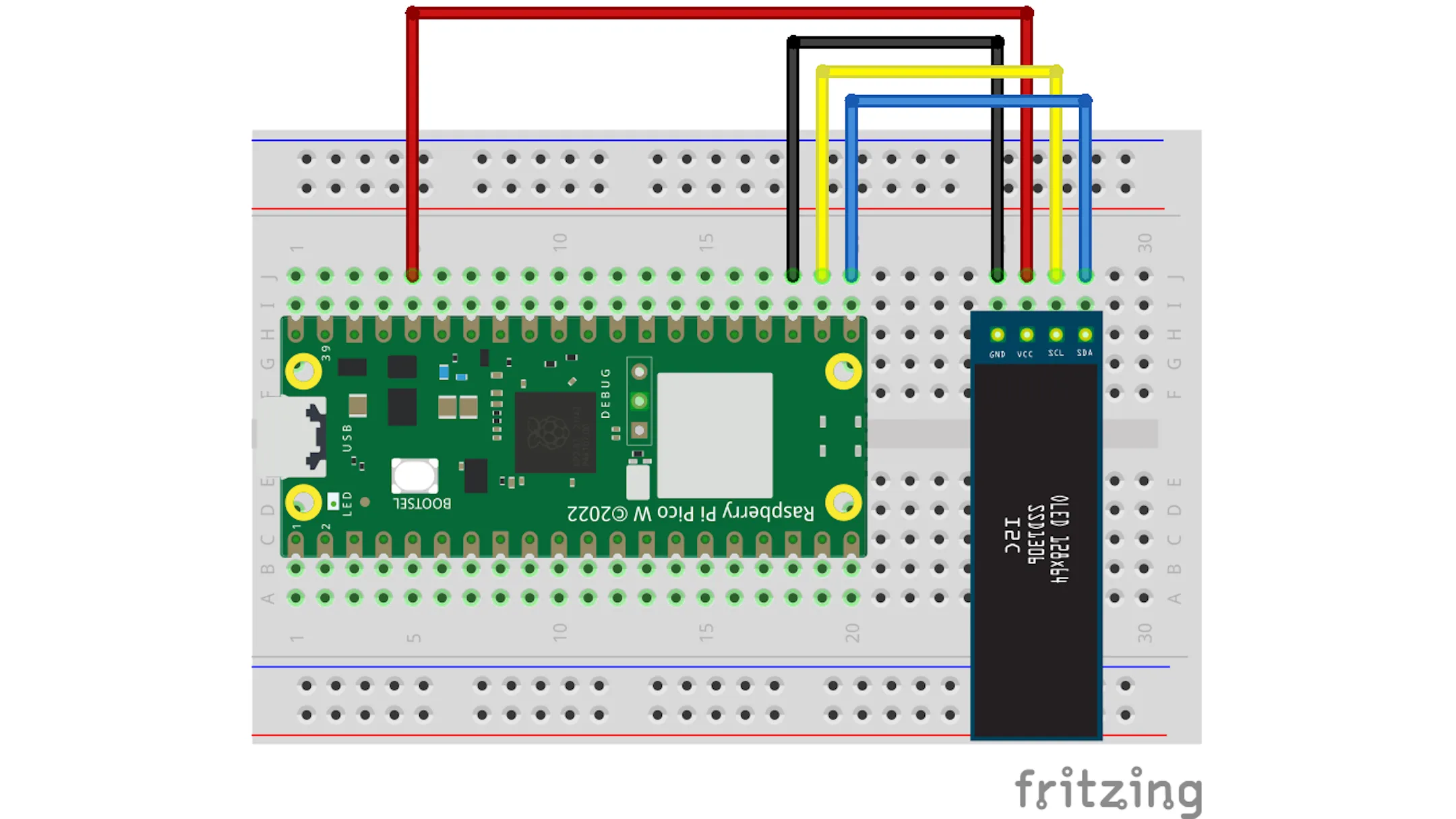 Mạch điện Raspberry Pi Pico W hiển thị mã OTP