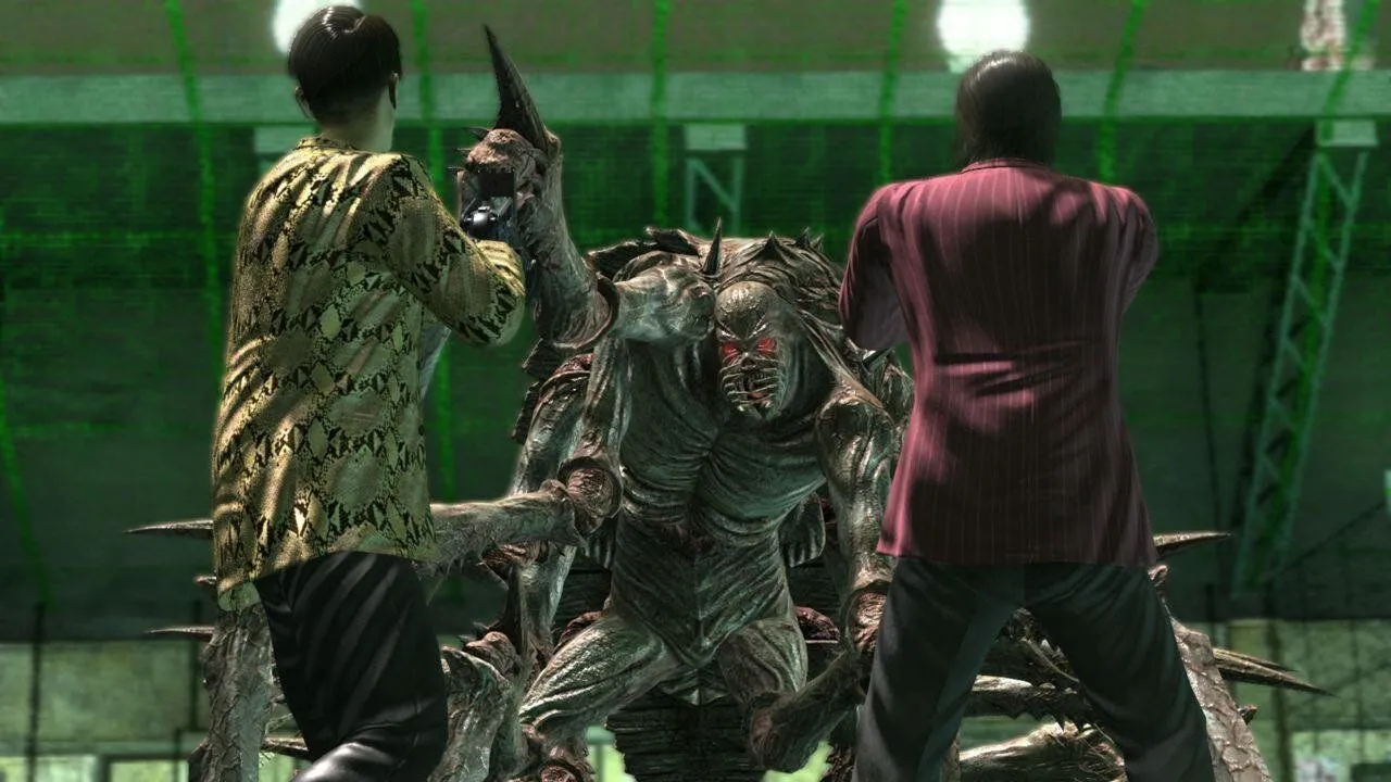 Majima chiến đấu với zombie trong Yakuza: Dead Souls - game spin-off độc đáo