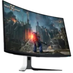 Màn hình Alienware AW3225QF với thiết kế cong và hiệu ứng ánh sáng RGB
