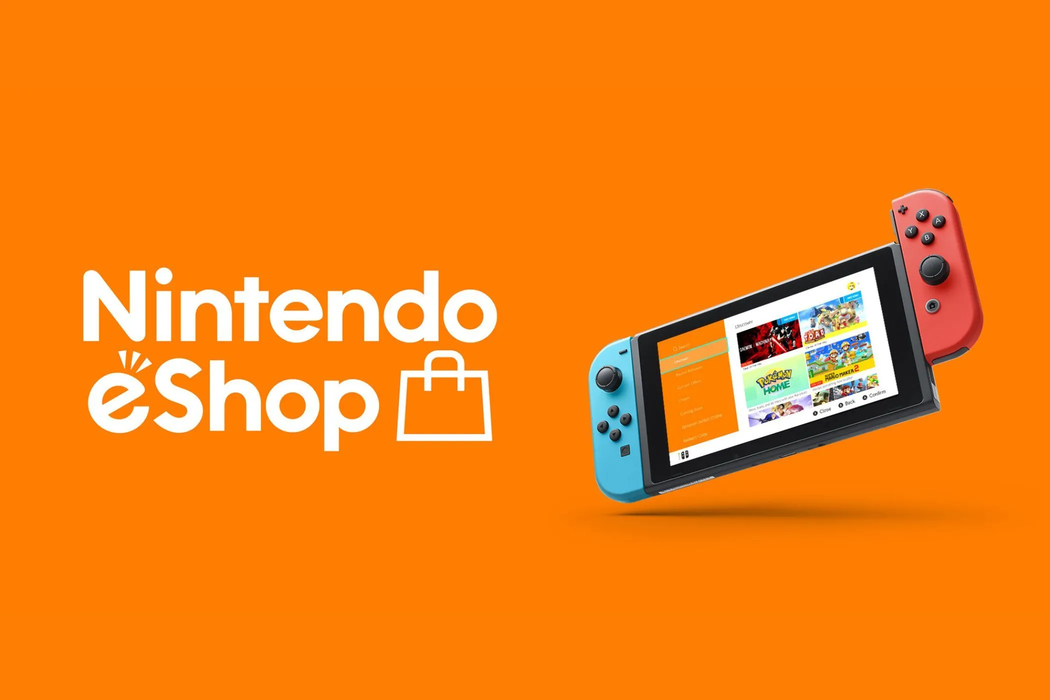 Màn hình chính Nintendo eShop hiện tại, minh họa hiệu suất chậm chạp và giật lag