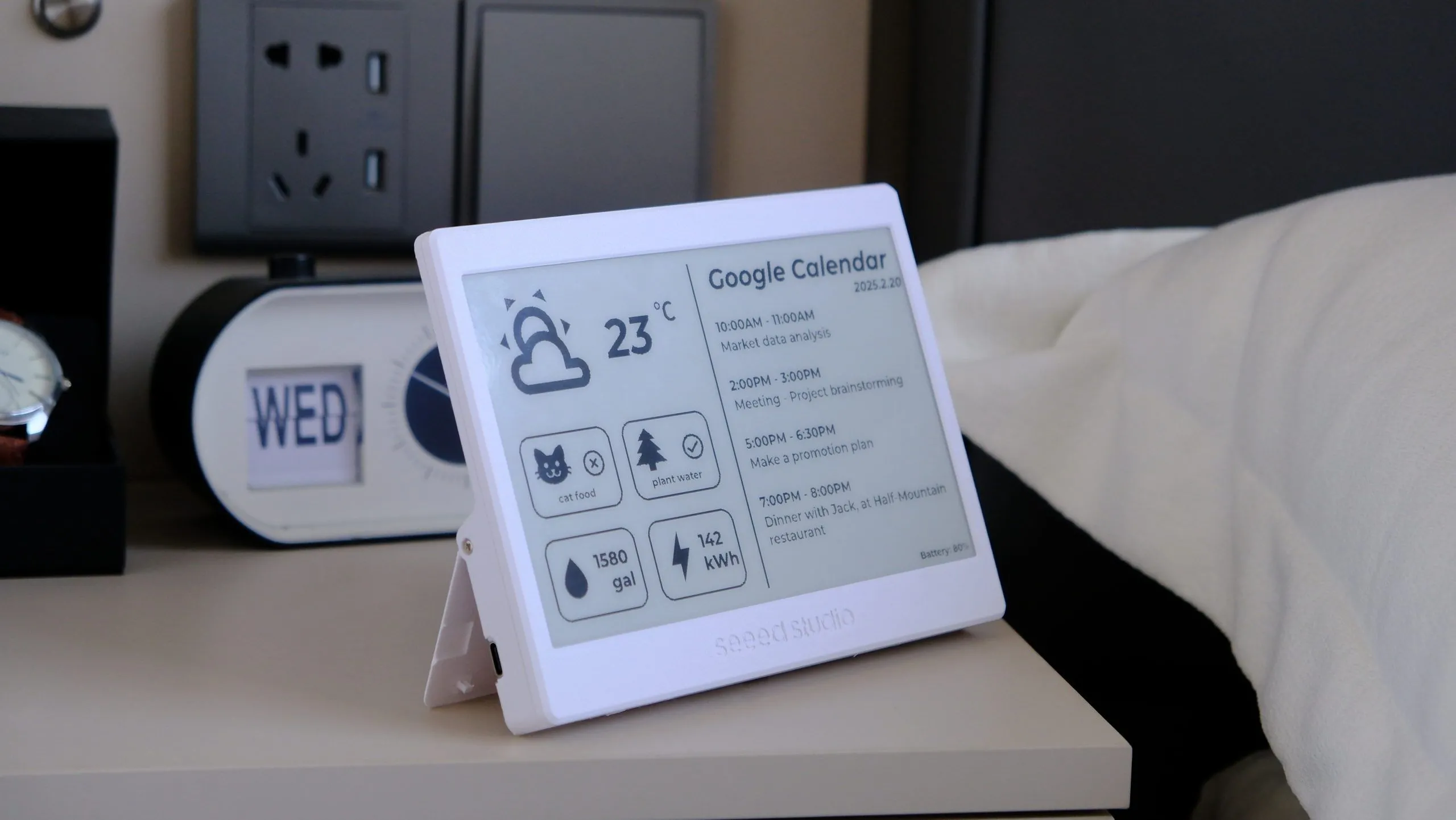 Màn hình ePaper Seeed Studio Xiao 7.5 inch hiển thị giao diện nhà thông minh Home Assistant