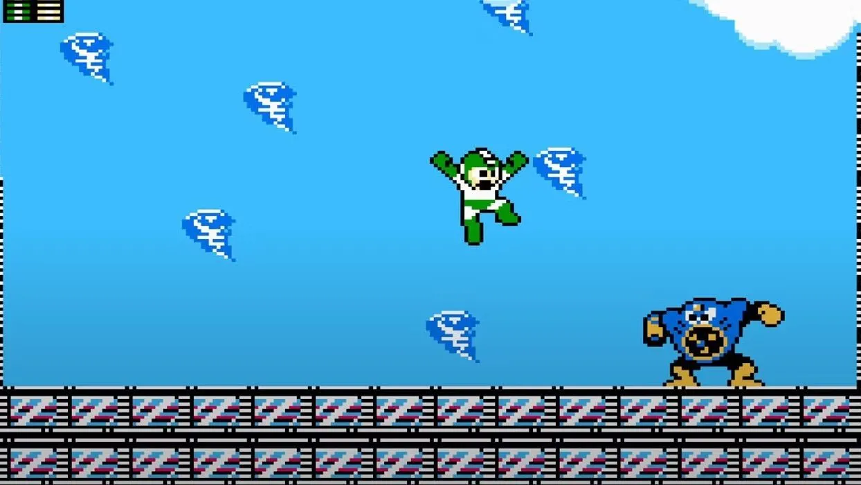 Mega Man 2 - Mega Man chiến đấu với trùm Wind Man