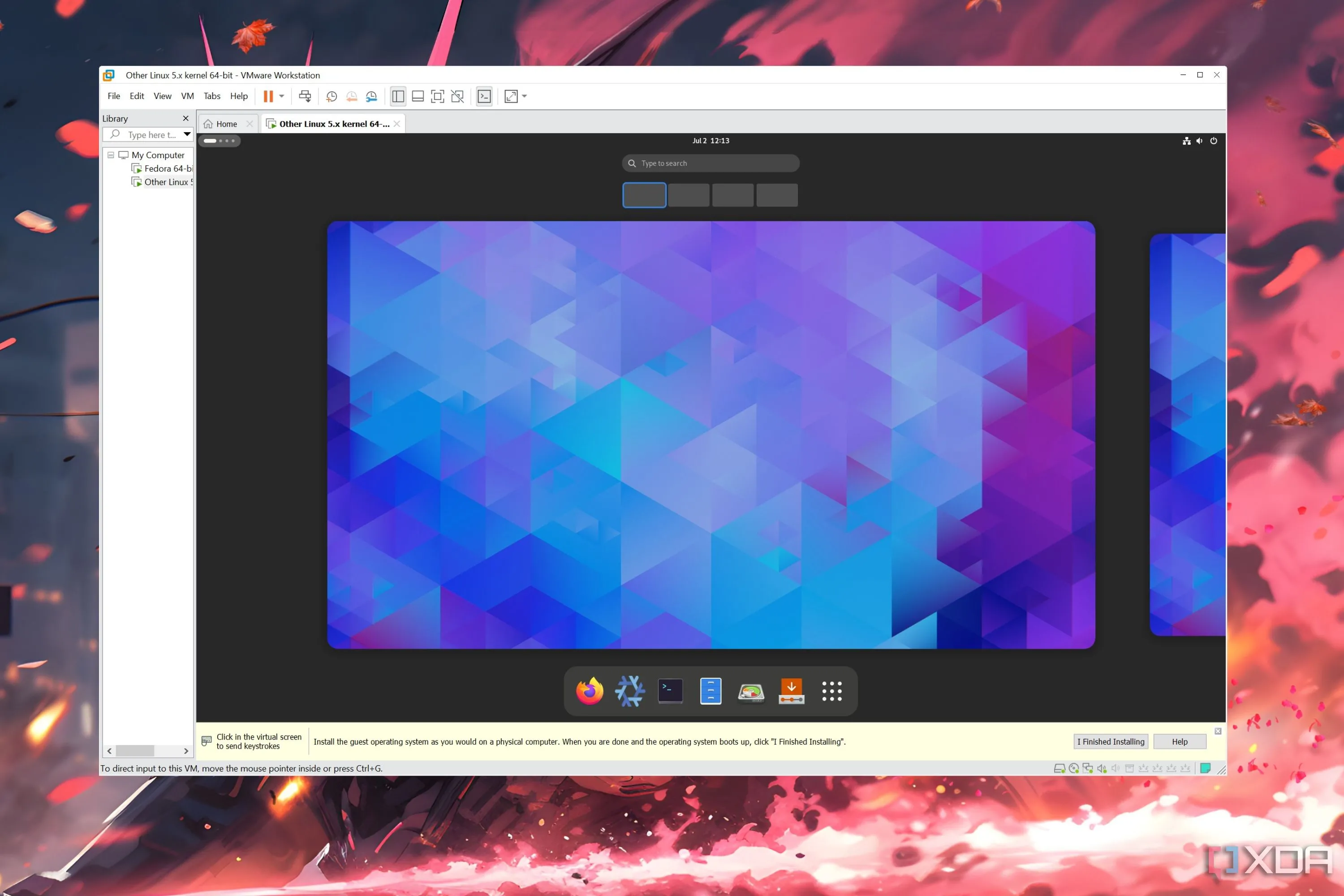 Môi trường kiểm thử hệ điều hành NixOS chạy trên VMware Workstation Pro, minh họa khả năng cách ly của ổ đĩa ảo VHD.