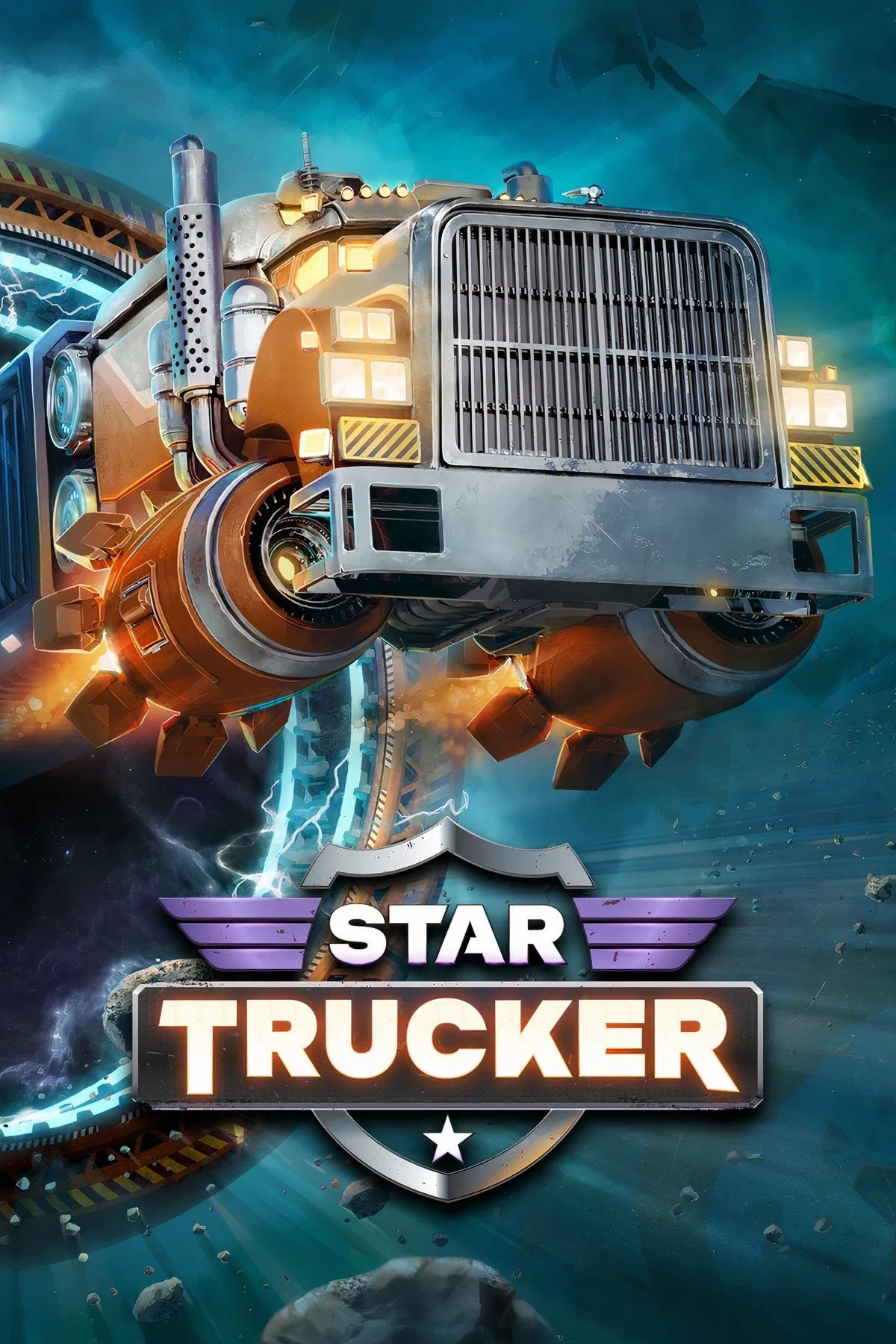 Một chiếc xe tải không gian khổng lồ bay giữa các hành tinh trong Star Trucker
