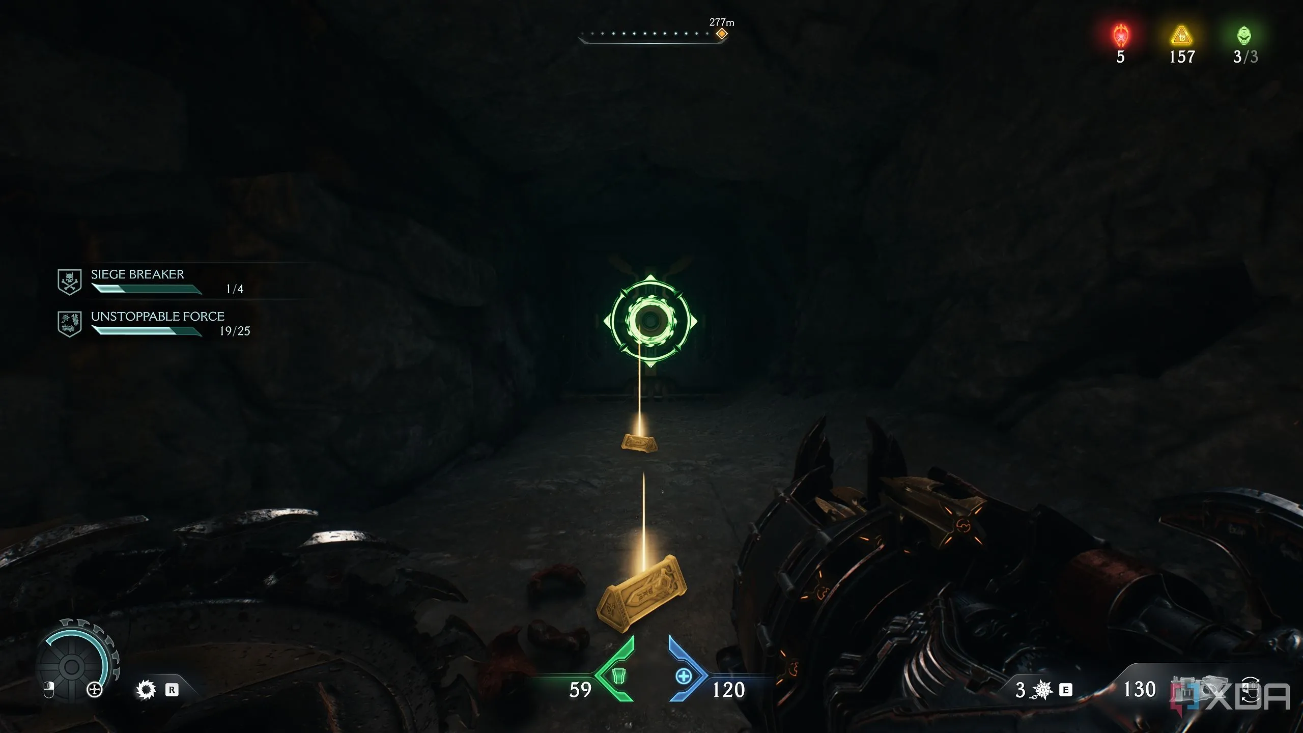 Một hộp có biểu tượng Shield Charge trong khu vực bí mật 3 của Doom The Dark Ages