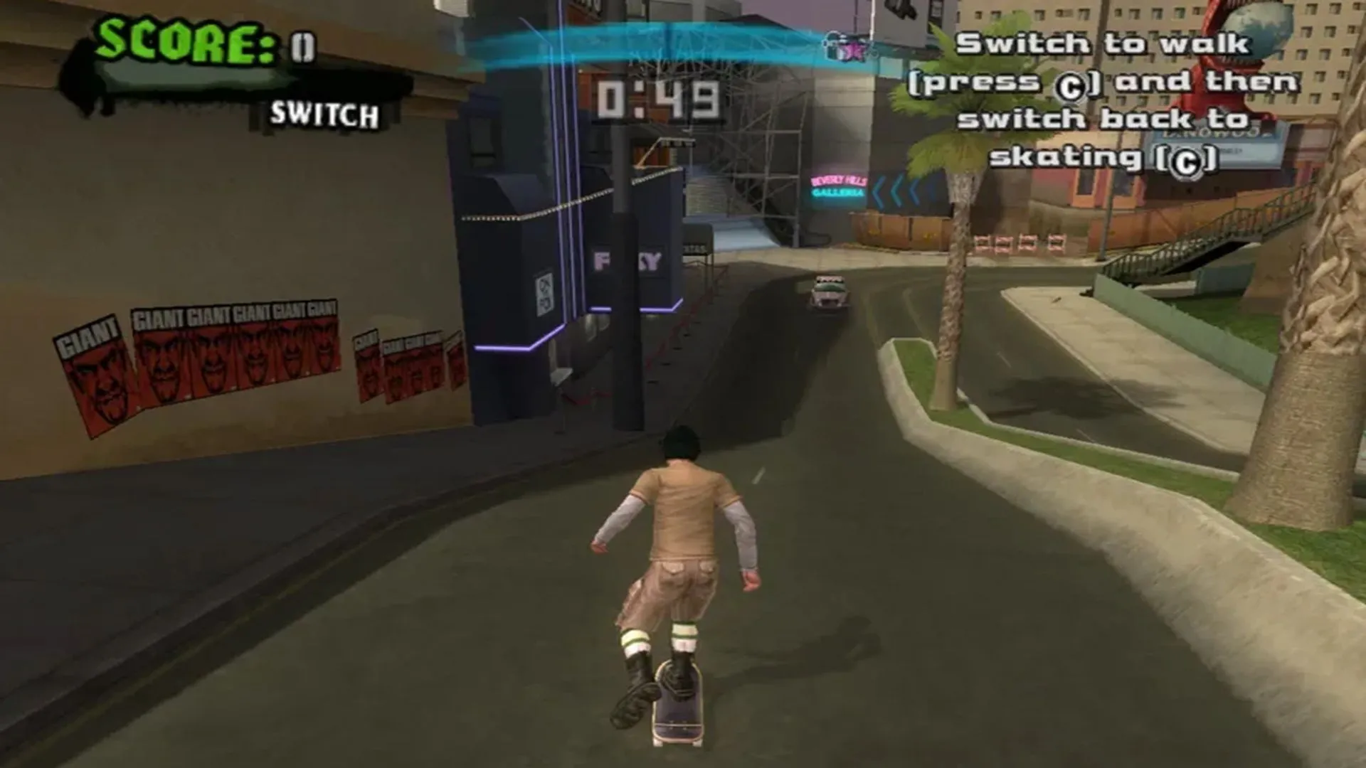 Một khung cảnh trượt ván thế giới mở trong Tony Hawk's American Wasteland, minh họa cho sự thay đổi gameplay không hiệu quả.