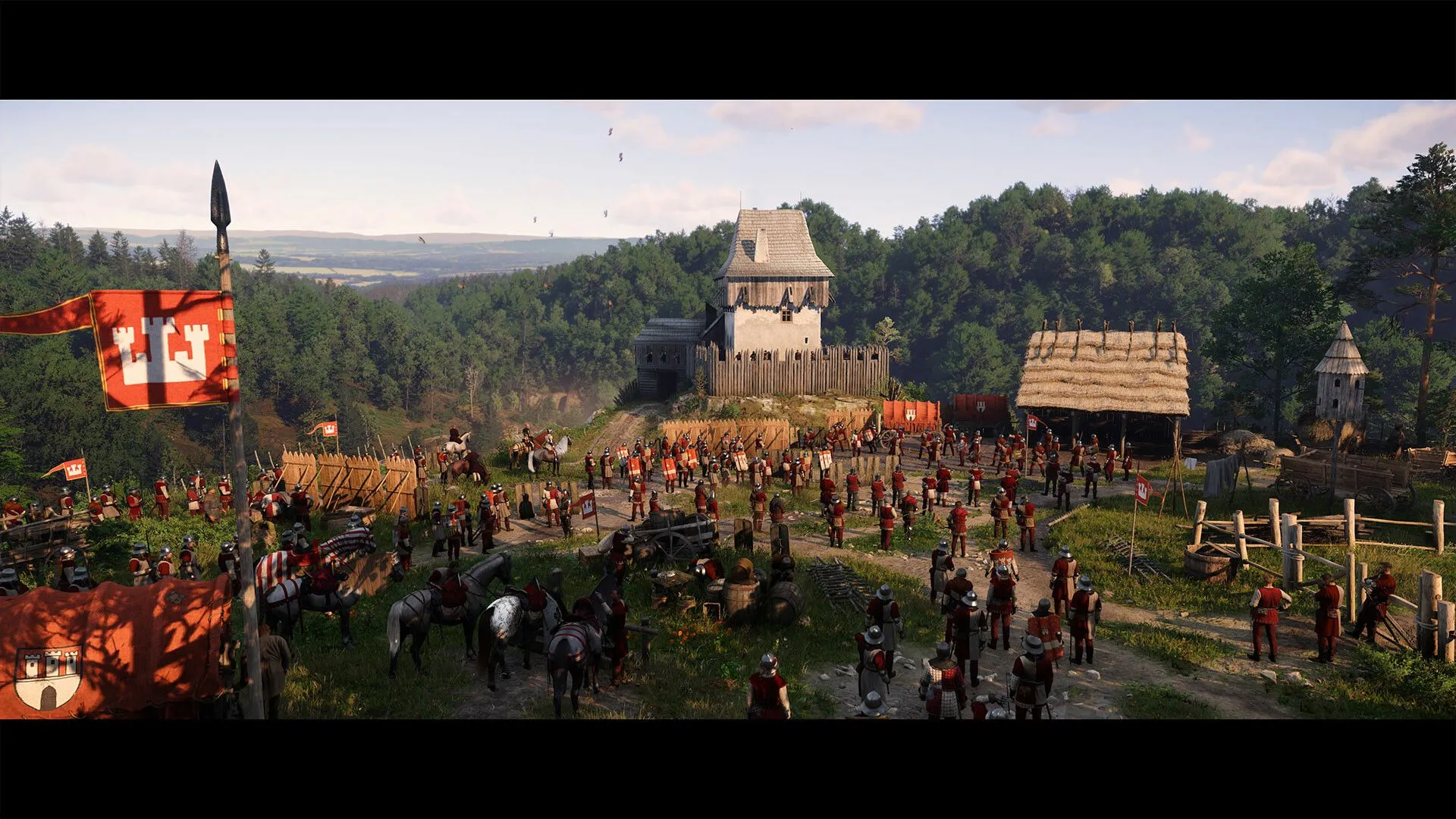 Một trận chiến thời trung cổ trong game Kingdom Come Deliverance 2 với nhiều binh lính