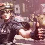 Moze trong Borderlands 3 giơ ngón tay cái thể hiện sự đồng ý