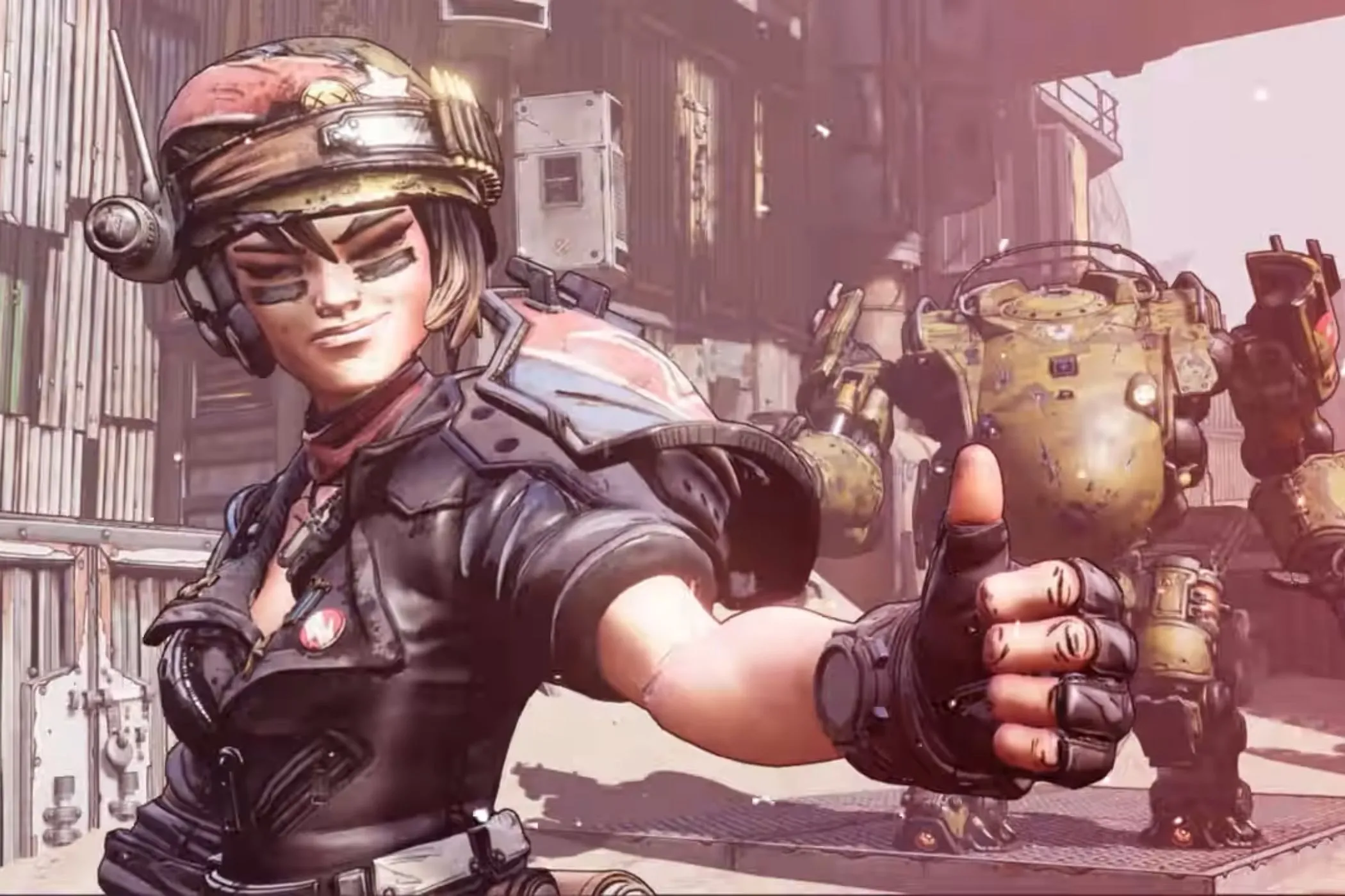Moze trong Borderlands 3 giơ ngón tay cái thể hiện sự đồng ý