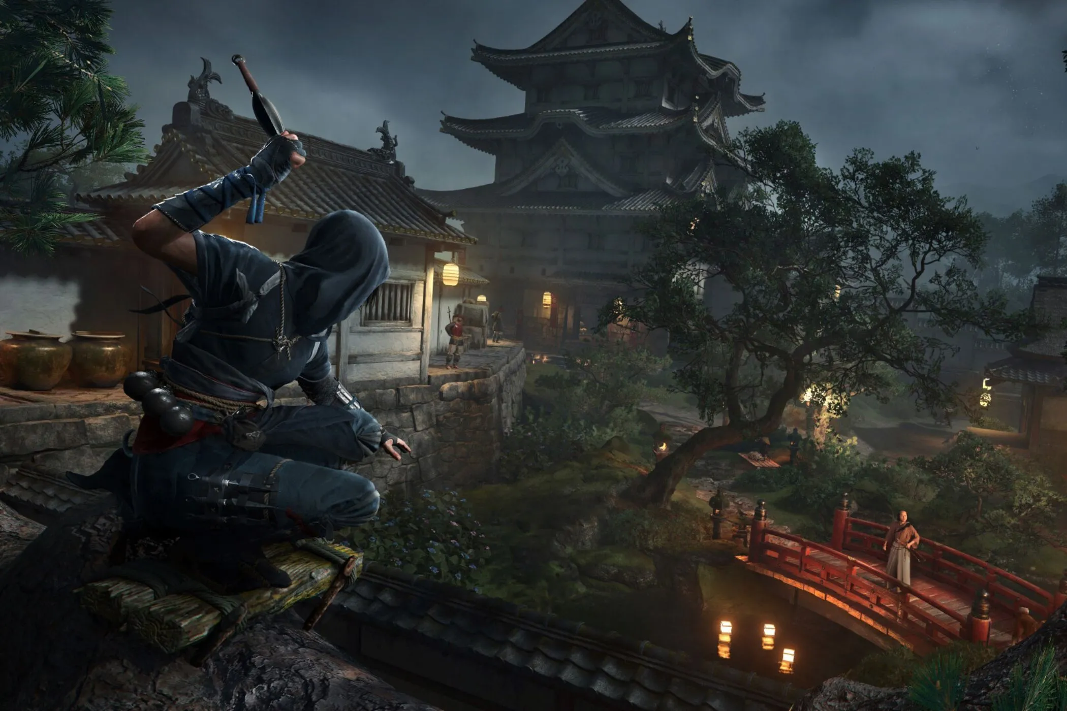 Naoe với vũ khí ẩn, sẵn sàng thực hiện ám sát bảo đảm trong Assassin's Creed Shadows