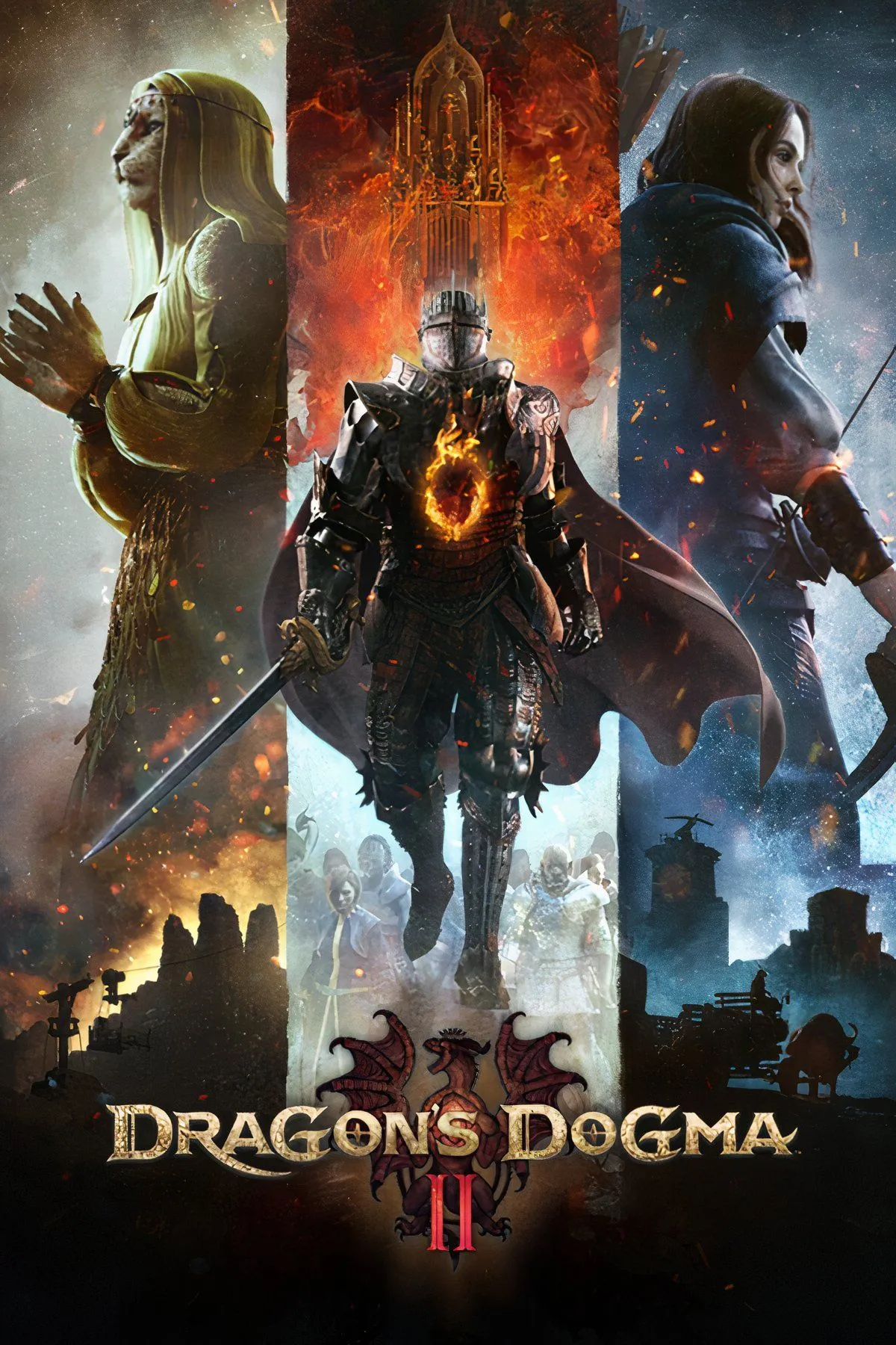 Nhân vật Arisen chiến đấu với quái vật khổng lồ trong thế giới của Dragon's Dogma 2
