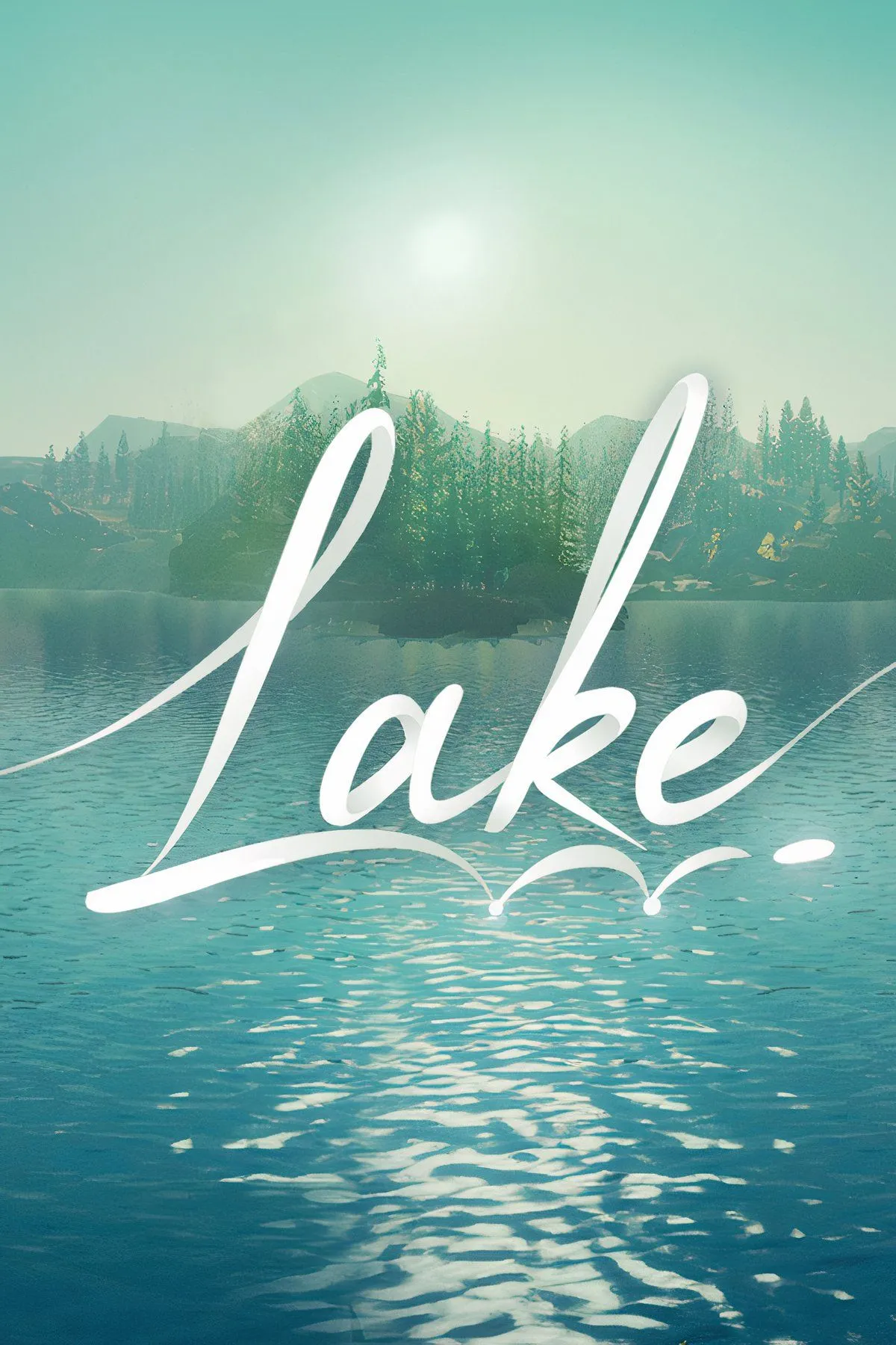 Nhân vật chính đang lái xe tải thư màu xanh trên con đường quê yên bình trong Lake