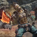 Nhân vật Psycho trong Borderlands 4 cầm kiếm rực lửa, minh họa hiệu năng game trên Nintendo Switch 2