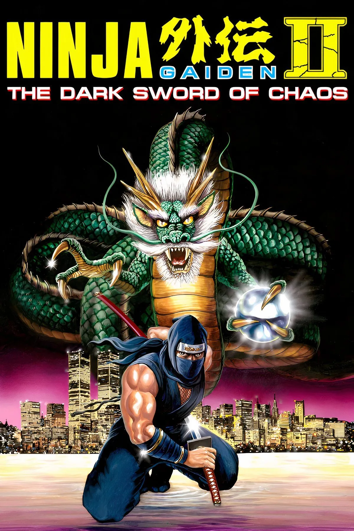 Ninja Gaiden II: The Dark Sword of Chaos - Hình ảnh bìa game với Ryu Hayabusa