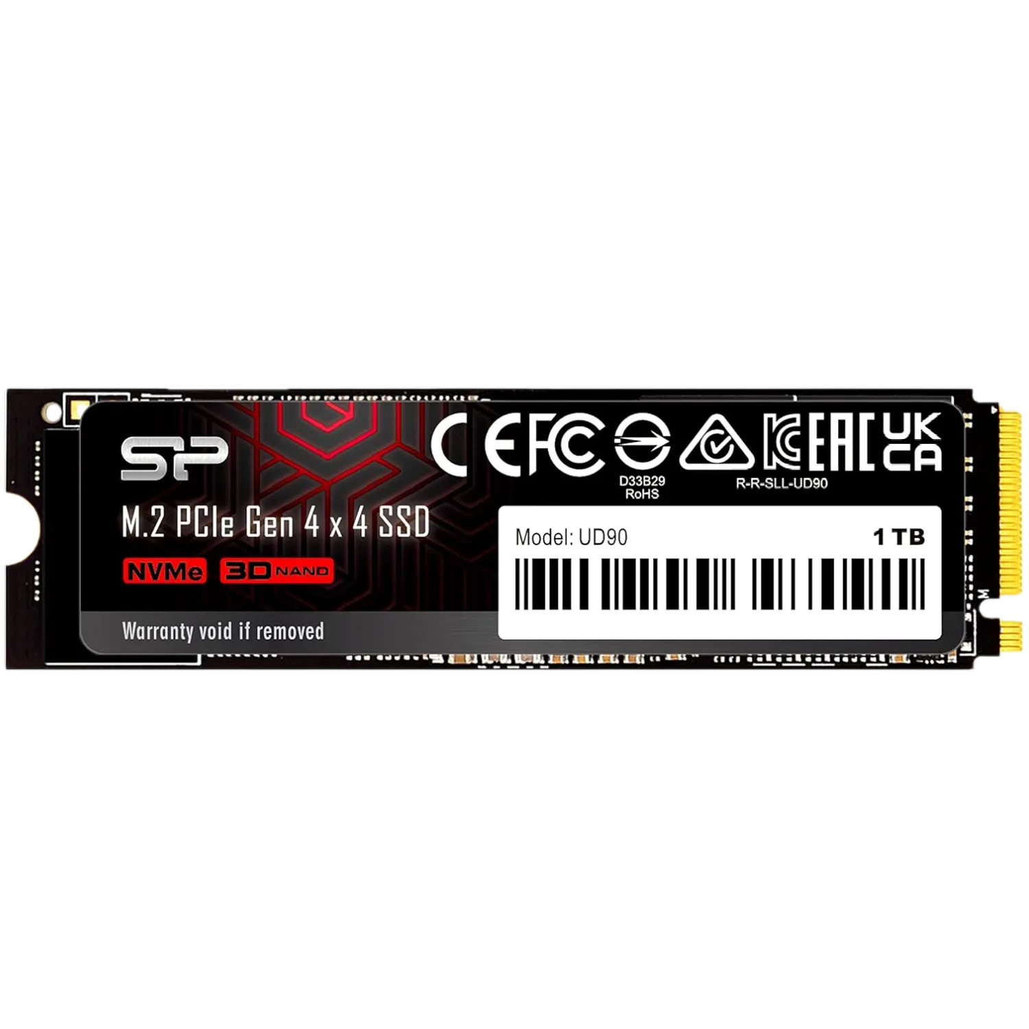 Ổ cứng SSD NVMe Silicon Power UD90 1TB Gen4 màu đen, cung cấp tốc độ đọc ghi nhanh chóng