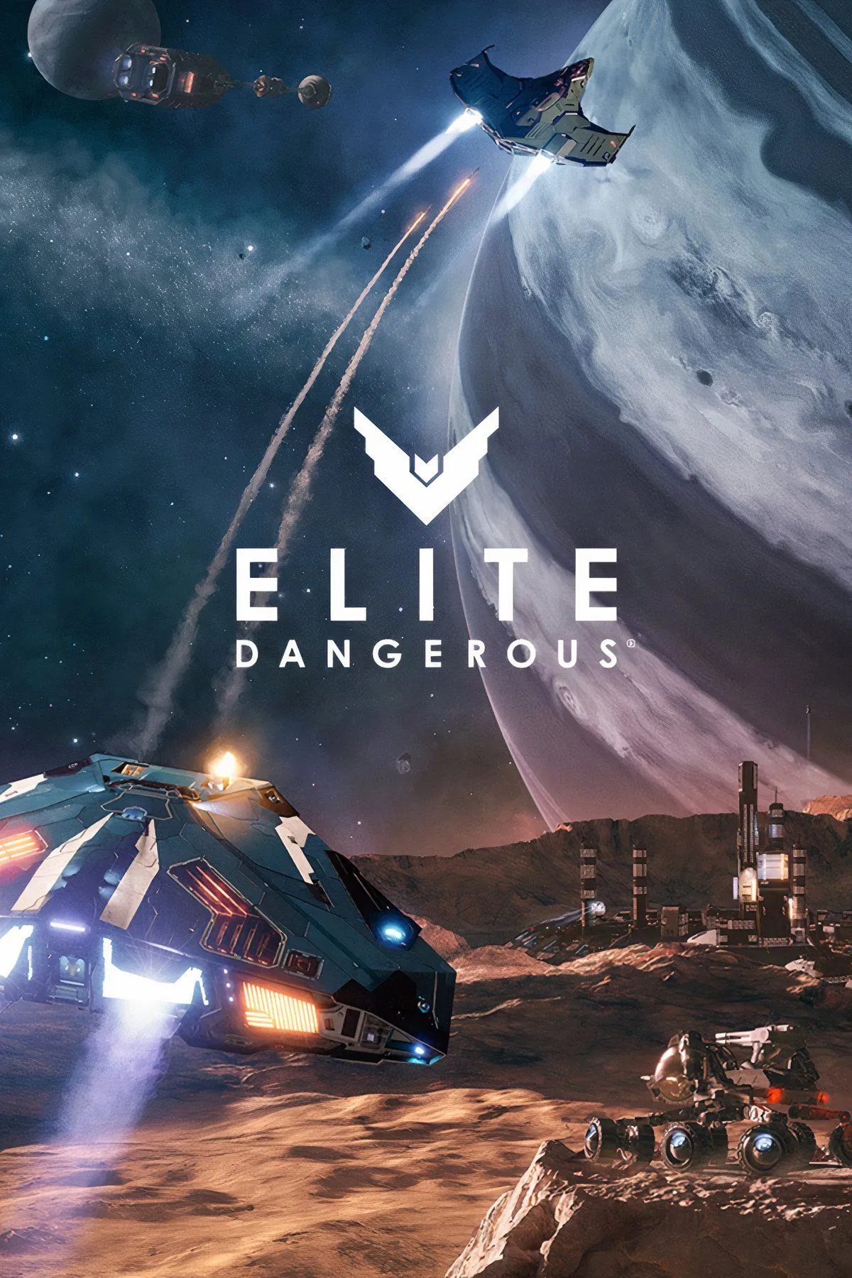 Phi thuyền đang bay qua không gian rộng lớn trong Elite Dangerous