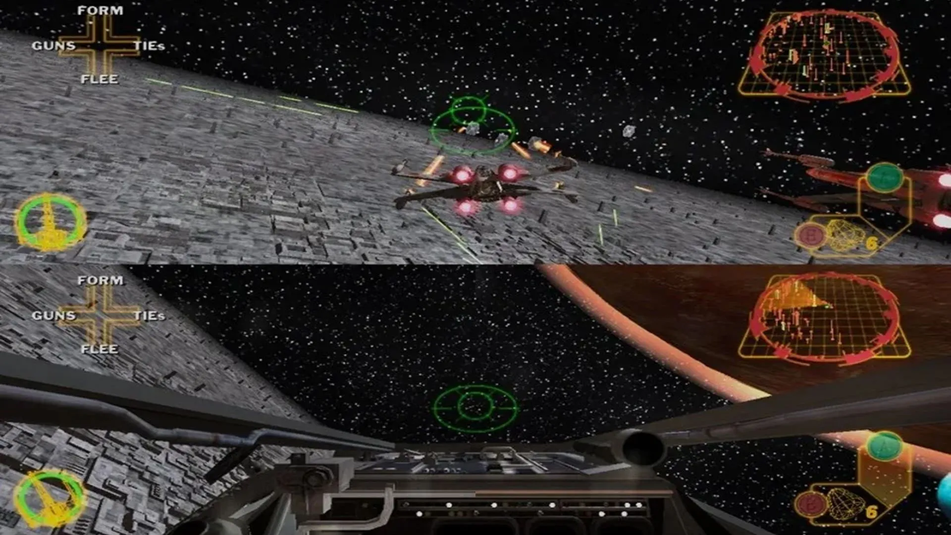 Phi thuyền TIE Fighter và phi thuyền của phe nổi dậy trong Star Wars Rogue Squadron 3 Rebel Strike