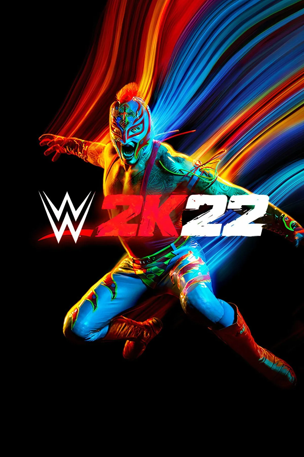 Rey Mysterio trên sân khấu trong WWE 2K22, tượng trưng cho sự trở lại ấn tượng.