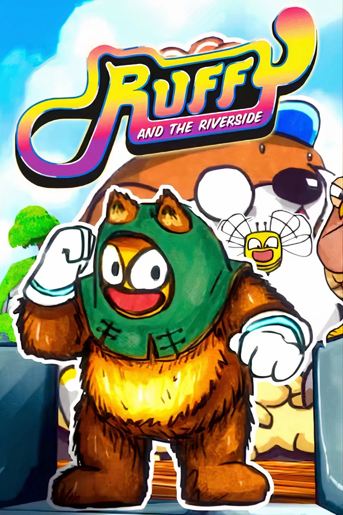 Ruffy and the Riverside: Gấu Ruffy và ong Pip trên trang bìa