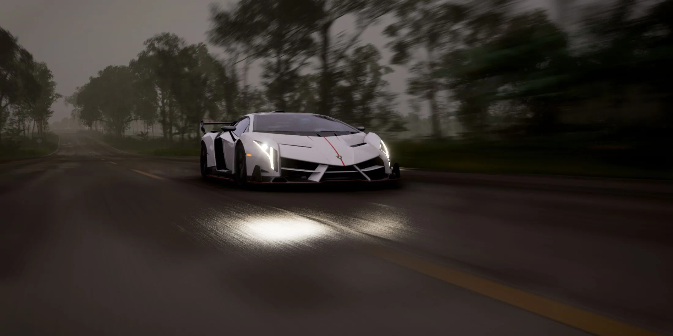Siêu xe Lamborghini Veneno di chuyển trong cảnh quan Mexico của Forza Horizon 5