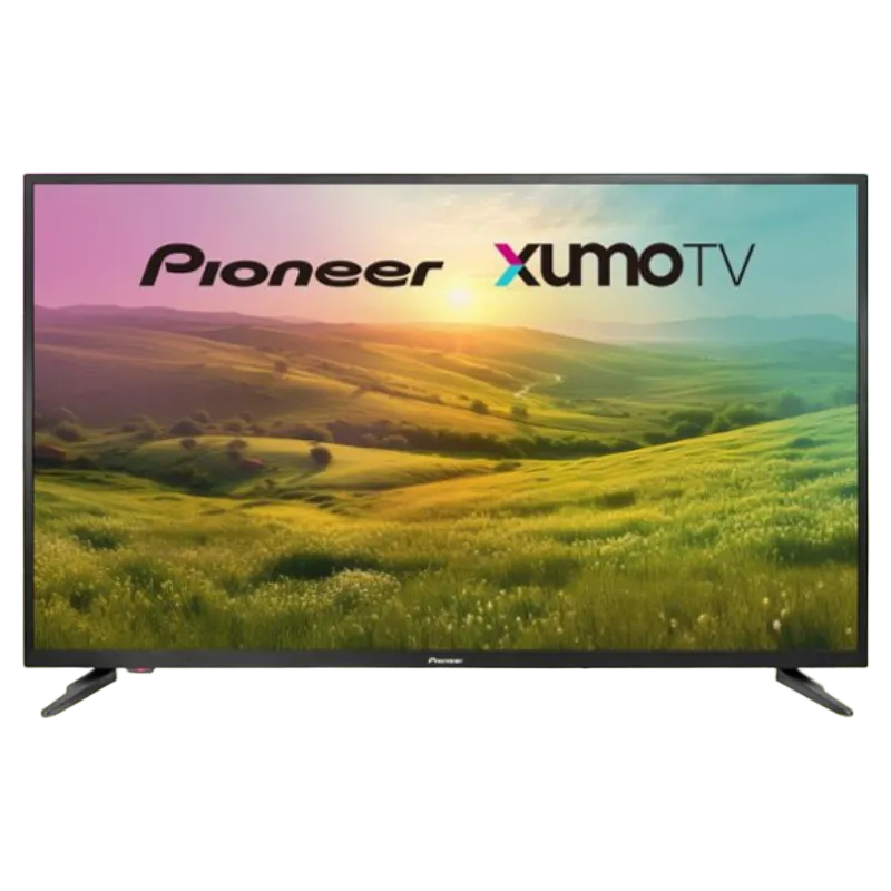 Smart TV Pioneer 4K 43 inch màu đen đặt trong phòng khách hiện đại