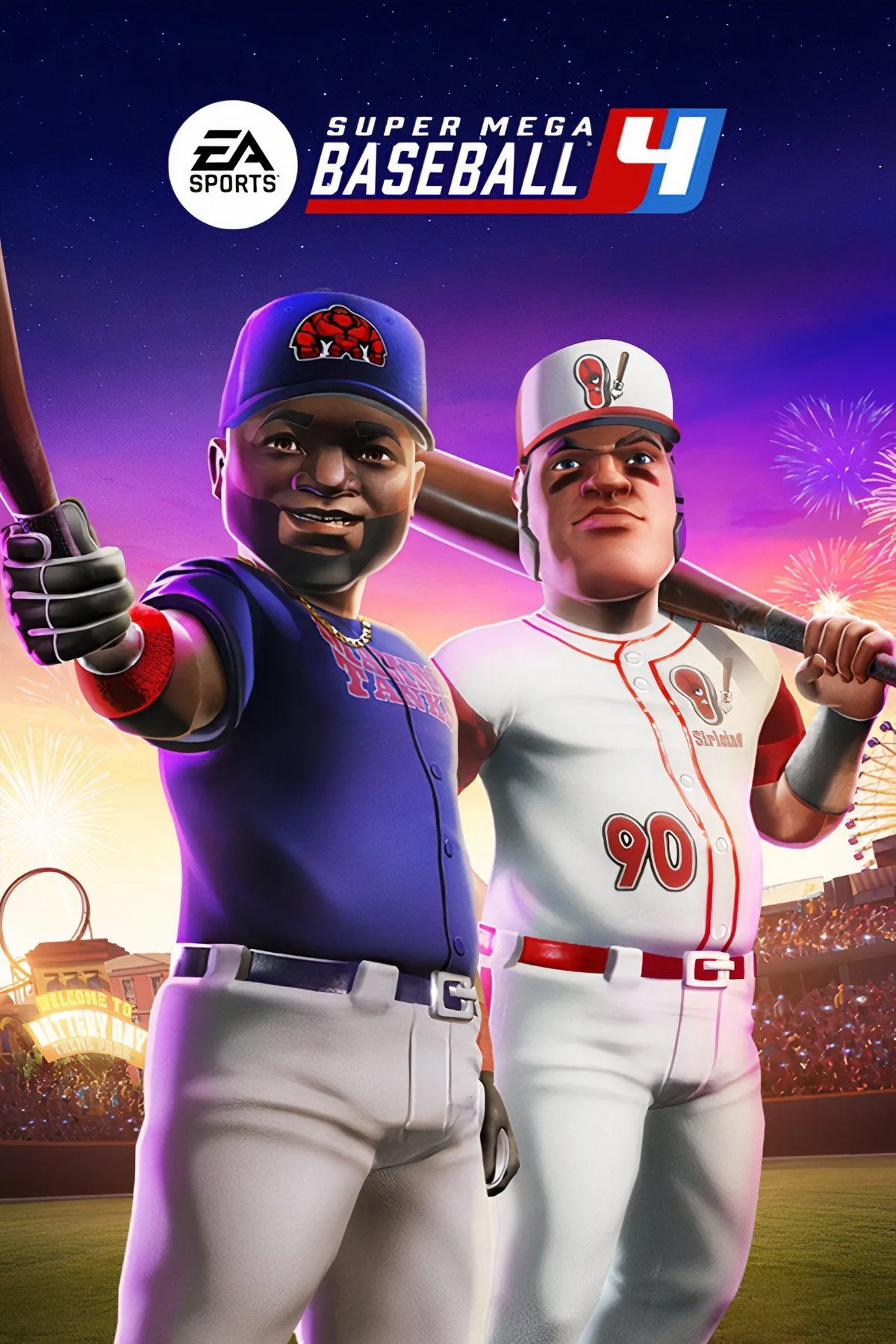 Super Mega Baseball 4 với đồ họa nhân vật hoạt hình vui nhộn trên sân bóng chày