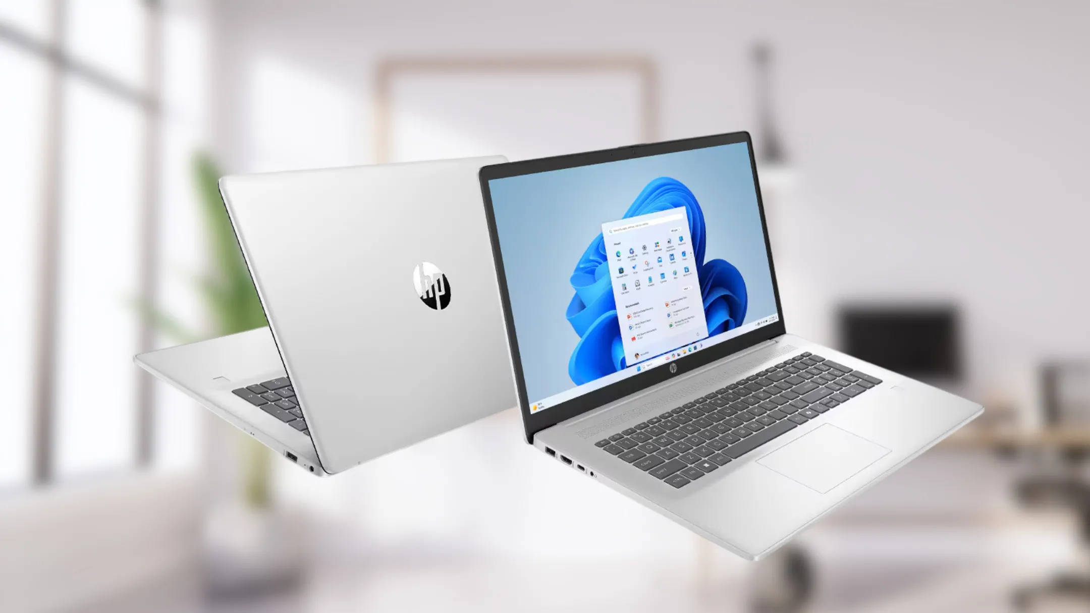 Thiết kế tổng thể của Laptop HP AI 17 inch nổi bật với màn hình rộng