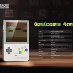 Thiết kế và thông số kỹ thuật chi tiết của máy chơi game Retroid Pocket Classic từ mặt dưới.